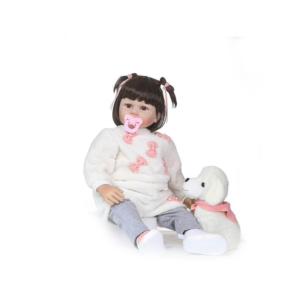 Bébé Reborn Fille Petite Peluche Chien - Lydia