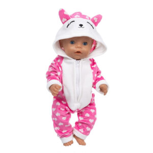 Pyjama Pour Poupon Rose & Blanc