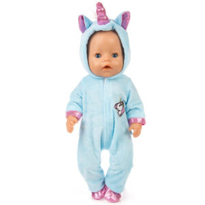 Pyjama Pour Bébé Reborn En Licorne Bleu