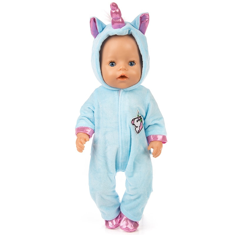 Pyjama Pour Bébé Reborn En Licorne Bleu