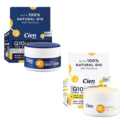 Lot de 2 Crèmes Anti-Rides Cien – Jour & Nuit, Hydratation et Protection Intense